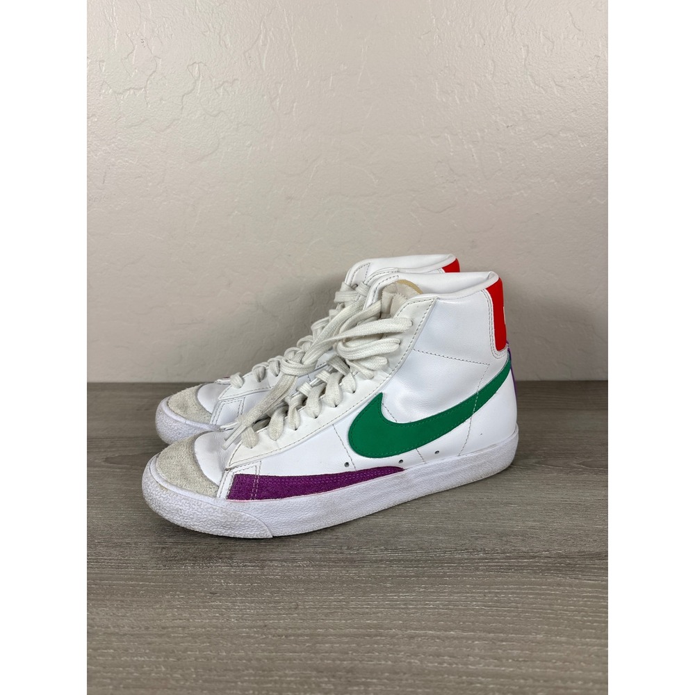 Nike Blazer Mid 77 White Red Green Fuchsia Sneakers CZ1055-123 Womens‎ 8